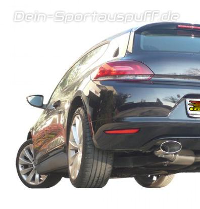 Ragazzon Edelstahl Racing-Komplettanlage ab Kat VW Scirocco Typ 13 2.0l TFSI 135x90mm oval doppelwandig abgeschrägt