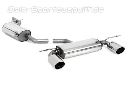 Fox Edelstahl Duplex Komplettanlage ab Kat VW Scirocco 3 1.4l 2.0l TDI 129x106mm oval eingerollt abgeschrägt