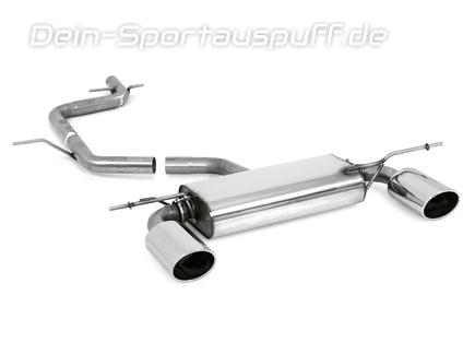 Fox Edelstahl Duplex Racing-Komplettanlage ab Kat VW Scirocco 3 1.4l 2.0l TDI 129x106mm oval eingerollt abgeschrägt