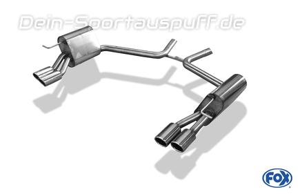 Fox Edelstahl Duplex Sportauspuff Mercedes E-Klasse W211 S211 T-Modell je 2x76mm rund eingerollt gerade mit Absorber