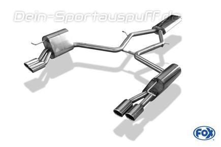 Fox Edelstahl Duplex Sportauspuff-Komplettanlage ab Kat Mercedes E-Klasse W211 S211 E200 T-Modell je 2x76mm rund eingerollt gerade mit Absorber
