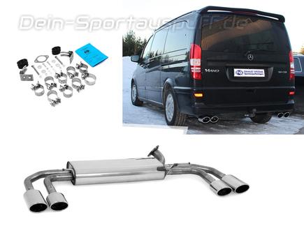 Fox Edelstahl Duplex Sportauspuff Mercedes Vito u. Viano W639 V639 je 2x115x85mm oval eingerollt abgeschrägt