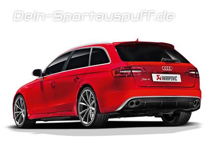 Akrapovic Titan Duplex Komplettanlage ab Kat Audi RS4 B8 Avant je 1x oval seitlich abgeschrägt aus Carbon
