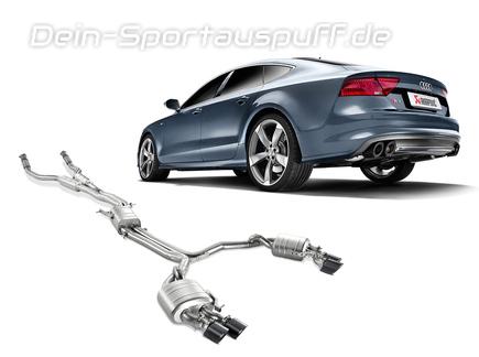 Akrapovic Titan Duplex Komplettanlage ab Kat Audi S7 je 2x oval eingerollt versetzt aus Carbon