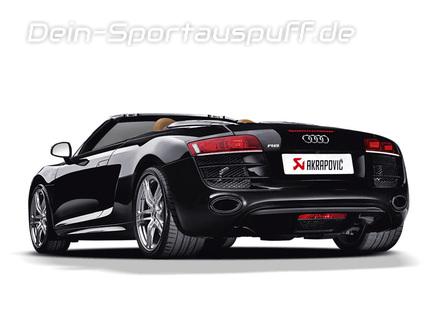 Akrapovic Titan Duplex Sportauspuff Audi R8 5.2l Coupe Spyder Bj.09-12 je 1x rund seitlich abgeschrägt aus Carbon