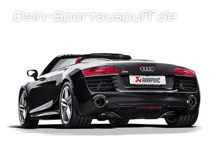 Akrapovic Titan Duplex Sportauspuff Audi R8 5.2l Coupe Spyder Facelift ab 2013 je 1x oval seitlich abgeschrägt aus Carbon