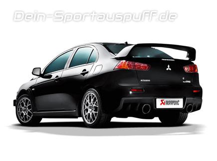 Akrapovic Titan Duplex Komplettanlage inkl. Kat-Ersatzrohr Mitsubishi Lancer Evolution Evo X je 1x rund eingerollt abgeschrägt aus Carbon