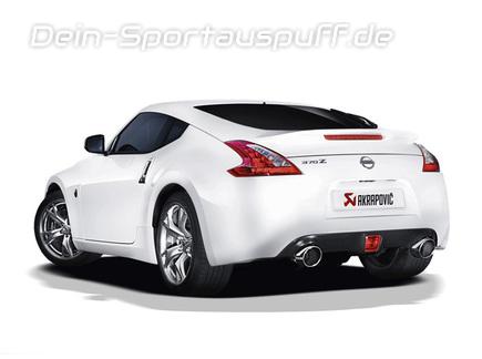 Akrapovic Edelstahl Duplex Sportauspuff Nissan 370Z Coupe Roadster je 1x125mm rund eingerollt abgeschrägt aus Titan