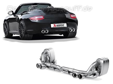 Akrapovic Titan Duplex Sportauspuff Porsche 911 997 Cabriolet inkl. S 4S u. GTS je 2x rund eingerollt abgeschrägt