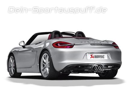 Akrapovic Titan Mittig Komplettanlage ab Kat Porsche Boxter 981 2x rund eingerollt abgeschrägt