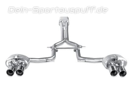 Akrapovic Titan Duplex Komplettanlage ab Kat Porsche Panamera Turbo S je 2x rund eingerollt abgeschrägt