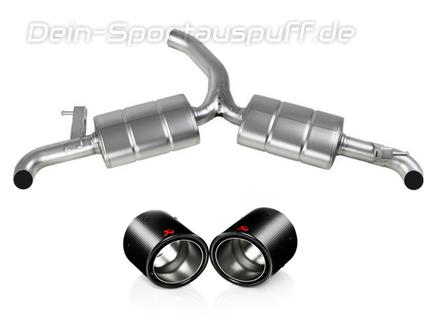 Akrapovic Edelstahl Duplex Sportauspuff inkl. Adapter auf Serie VW Golf 6 GTD je 1x100mm rund eingerollt abgeschrägt aus Carbon