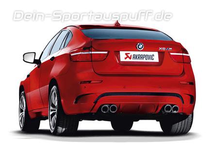 Akrapovic Titan Duplex Komplettanlage ab Kat BMW X6 M E71 je 2x100mm rund eingerollt abgeschrägt aus Carbon