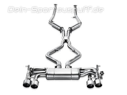 Akrapovic Titan Duplex Komplettanlage ab Kat BMW X6 M E71 je 2x100mm rund eingerollt abgeschrägt
