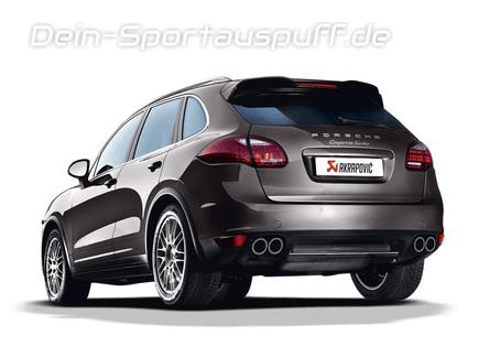 Akrapovic Titan Duplex Komplettanlage ab Kat Porsche Cayenne Turbo S Typ 958 je 2x105mm rund eingerollt abgeschrägt aus Carbon