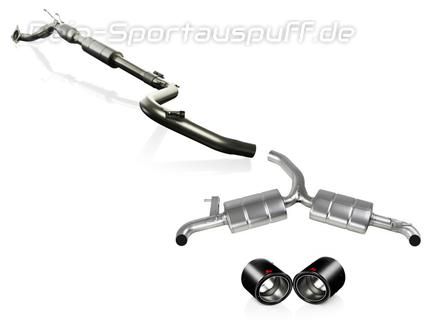 Akrapovic Edelstahl Duplex Racing-Komplettanlage ab Turbo VW Golf 6 1.8 TSI je 1x100mm rund eingerollt abgeschrägt aus Carbon
