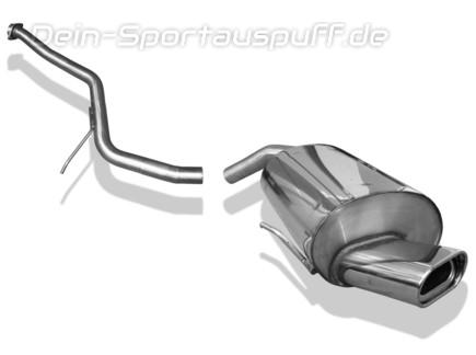 Fox Edelstahl Racing-Komplettanlage ab Kat. Alfa Romeo 156 135x80mm flachoval eingerollt abgeschrägt mit Absorber