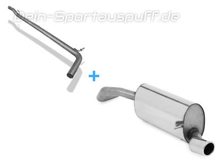Fox Edelstahl Racing-Komplettanlage ab Kat Audi A1 2010- 1x80mm rund eingerollt abgeschrägt