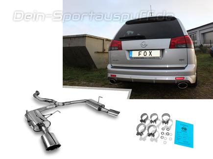 Fox Edelstahl Duplex Sportauspuff Opel Vectra C Caravan OPC je 140x90mm oval eingerollt abgeschrägt