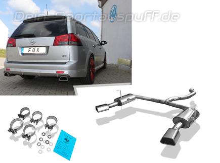 Fox Edelstahl Duplex Sportauspuff Opel Vectra C Caravan OPC je 142x78mm trapezförmig eingerollt gerade