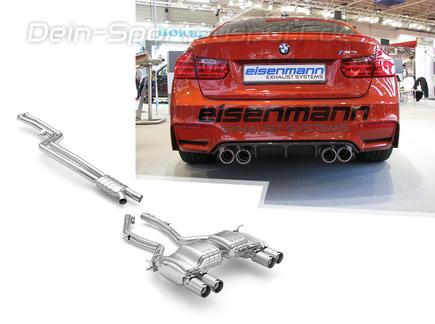Eisenmann Edelstahl Duplex Sportauspuff-Komplettanlage ab Kat BMW 3er F80 M3 Limousine je 2x90mm rund eloxiert