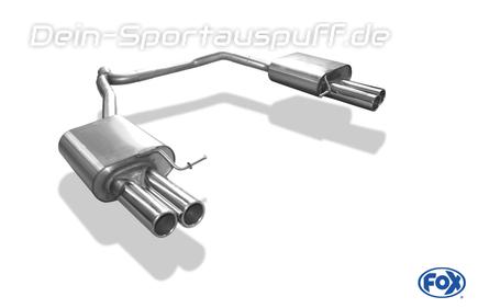 Fox Edelstahl Duplex Sportauspuff Skoda Octavia 1.8 TSI 2.0 TDI Typ 5E Limo u. Combi ab 2013 je 2x70mm rund eingerollt gerade