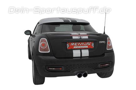 Remus Edelstahl Sportauspuff mit Klappensteuerung Mini Cooper S Coupe Typ R58 u- Roadster R59 inkl. Endrohr nach Wahl