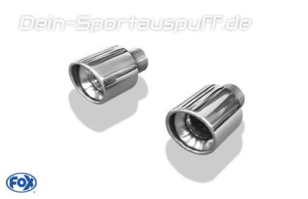 Fox Edelstahl Duplex Endrohrsatz zum Anschweißen (Øinnen 54mm) Mazda CX-5 inkl. 4x4 je 100mm rund eingerollt abgeschrägt mit Absorber