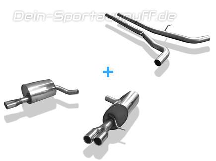 Fox Edelstahl Duplex Racing-Komplettanlage ab Kat Jaguar S-Type R 2x60mm rund eingerollt gerade
