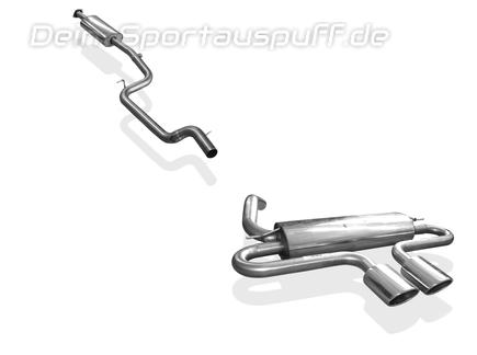 Fox Edelstahl Sportauspuff-Komplettanlage ab Kat Ford Focus 3 ST Tunier 2x 115x85mm oval eingerollt abgeschrägt ohne Absorber