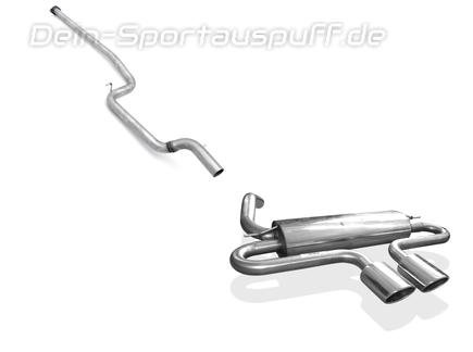 Fox Edelstahl Racing-Komplettanlage ab Kat Ford Focus 3 ST Tunier 2x 115x85mm oval eingerollt abgeschrägt ohne Absorber