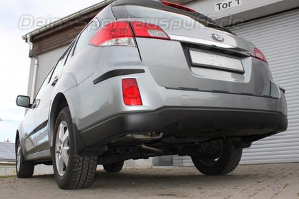 Fox Edelstahl Komplettanlage ab Kat Subaru Legacy BM ab Bj.09 1x63mm Diesel-Optik rund nach unten gebogen