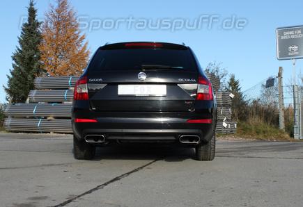 Fox Edelstahl Duplex Sportauspuff Skoda Octavia 5E 2.0 TDI 4x4 je 220x80mm flachoval eingerollt seitlich abgeschrägt