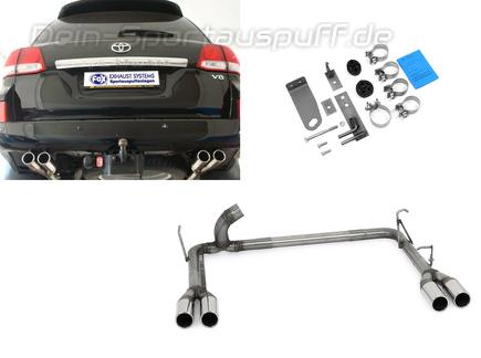 Fox Edelstahl Duplex Endrohrsatz Toyota Land Cruiser J20 je 2x76mm rund eingerollt gerade