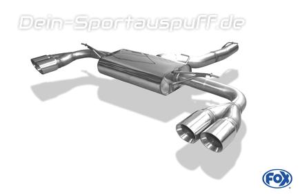 Fox Edelstahl Duplex Sportauspuff BMW X4 F26 35i xDrive je 2x90mm rund doppelwandig abgeschrägt