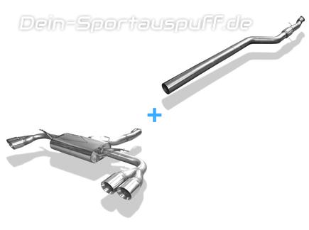 Fox Edelstahl Duplex Sportauspuff-Komplettanlage ab Kat BMW X4 F26 35i xDrive je 2x90mm rund doppelwandig abgeschrägt