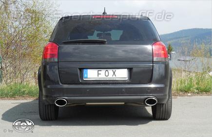Fox Edelstahl Duplex Racing-Komplettanlage ab Kat Opel Signum 2.8l 140x90mm oval eingerollt abgeschrägt mit Absorber