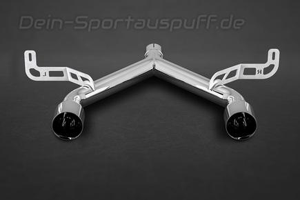 Capristo Edelstahl Duplex Endschalldämpfer-Ersatzrohr inkl. Carbon Diffusor Alfa Romeo 4C je 1x rund eingerollt gerade