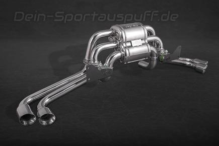 Capristo Edelstahl Duplex Sportauspuff RACING Ferrari F430 ohne Klappensteuerung je 2x rund
