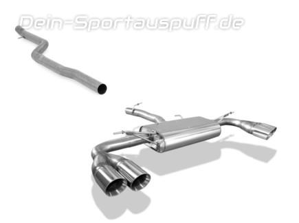 Fox Edelstahl Duplex Sportauspuff-Komplettanlage ab Kat BMW X3 F25 35d 3.0d je 2x90mm rund doppelwandig abgeschrägt