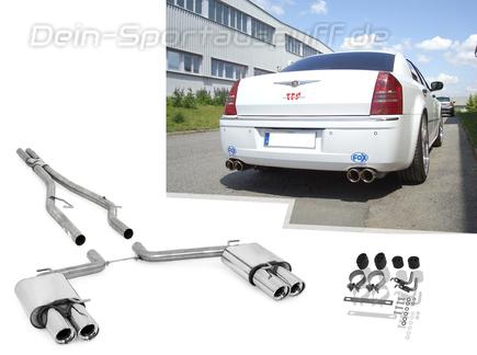 Fox Edelstahl Duplex Racing-Sportauspuffanlage ab Kat Chrysler 300 C 3.5l inkl. AWD Limousine/Kombi ab 04 je 2x100mm rund eingerollt abgeschrägt mit Absorber