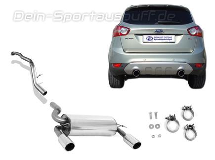 Fox Edelstahl Duplex Racing-Komplettanlage ab Kat Ford Kuga ab 2008 je 100mm rund eingerollt abgeschrägt
