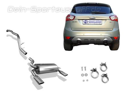 Fox Edelstahl Duplex Racing-Komplettanlage ab Kat Ford Kuga ab 2008 je 106x71mm oval eingerollt abgeschrägt