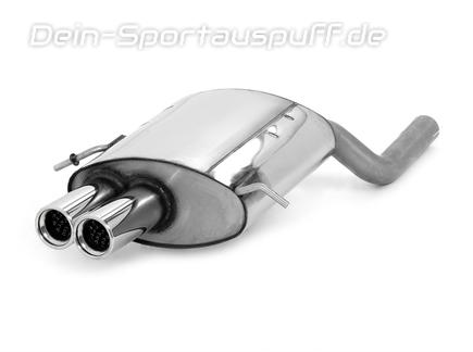 Fox Edelstahl Sportauspuff Mercedes C-Klasse Sportcoupe CL203 1.8l 105kW 2x76mm rund eingerollt gerade mit Absorber