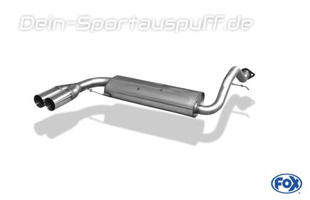 Fox Edelstahl Sportauspuff Honda Civic 3 und CRX 2 2x76mm rund scharf gerade
