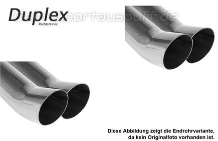 Fox Edelstahl Duplex Sportauspuff Honda Civic 3 und CRX 2 je 2x76mm DTM rund scharf