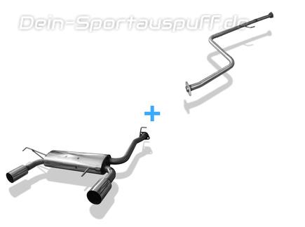 Fox Edelstahl Duplex Racing-Komplettanlage ab Kat Honda Prelude 4 Typ BB1 BB2 BB3 Bj.92-96 je 90mm rund scharf