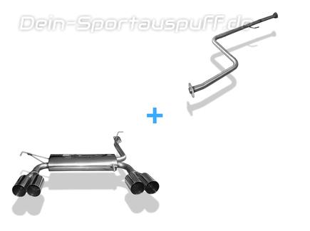 Fox Edelstahl Duplex Racing-Komplettanlage ab Kat Honda Prelude 4 Typ BB1 BB2 BB3 Bj.92-96 je 2x90mm rund scharf