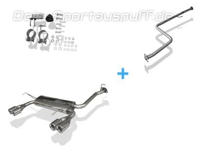 Fox Edelstahl Duplex Racing-Komplettanlage ab Kat Honda Prelude 4 Typ BB1 BB2 BB3 Bj.92-96 je 2x80mm rund eingerollt mit Absorber
