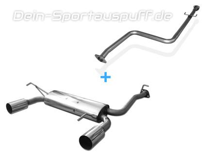 Fox Edelstahl Duplex Racing-Komplettanlage ab Kat Honda Prelude 5 Typ BB9 Bj.97-02 je 90mm rund scharf